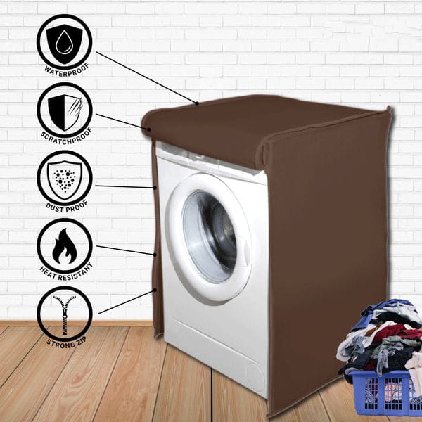 Waterproof Front Loaded Washing Machine Cover (Brown Color - All Sizes Available)