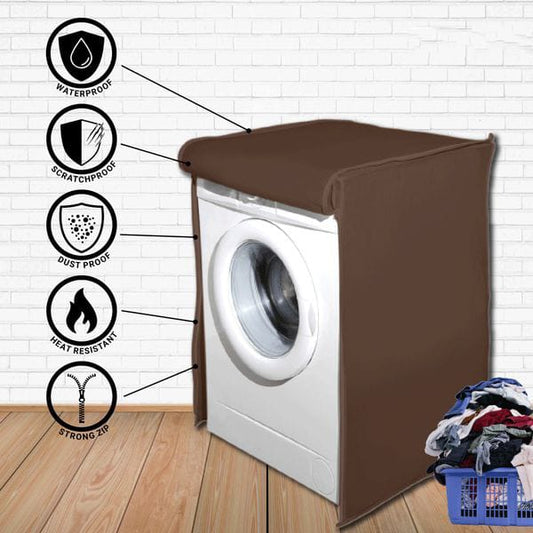 Waterproof Front Loaded Washing Machine Cover (Brown Color - All Sizes Available)